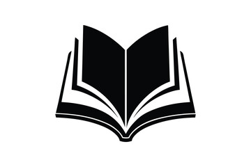 open book silhouette, open book silhouette vector, book illustration isolated  
