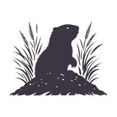 Groundhog Day Silhouette Graphic Template