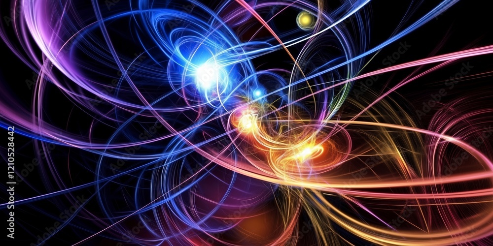 Poster a colorful, swirling galaxy of stars and planets. the colors are bright and vibrant, creating a sens