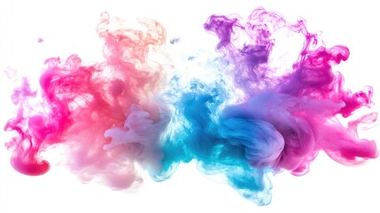 A dramatic image of brightly colored smoke billowing upward, with shades of pink, blue, and purple swirling in a mesmerizing, fluid pattern.