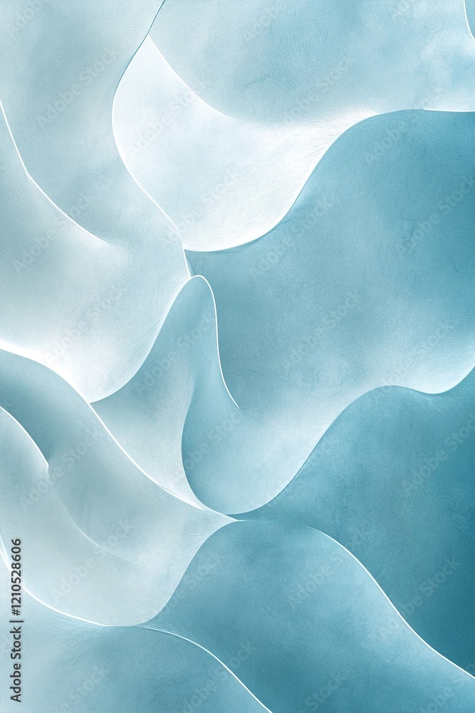Poster soft light blue gradient with organic curved wave patterns creates a calming atmosphere. ideal for p