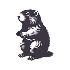 Groundhog Day Silhouette Graphic Template