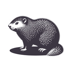 Groundhog Day Silhouette Graphic Template