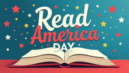 Engaging banner design for National Read Across America Day featuring a colorful book with stars and stripes, promoting literacy and community engagement.