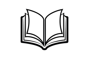 open book silhouette, open book silhouette vector, book illustration isolated  