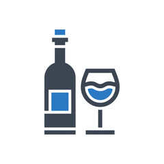 Wine Bottle Glass Icon