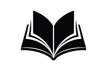 open book silhouette, open book silhouette vector, book illustration isolated  