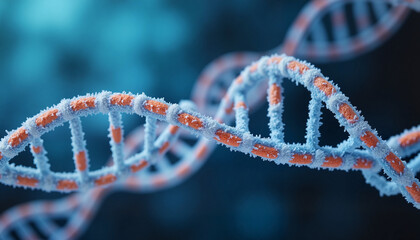 Detailed molecular visualization of DNA structure in laboratory, science