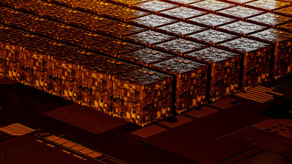 Technological abstract background featuring interconnected circuits