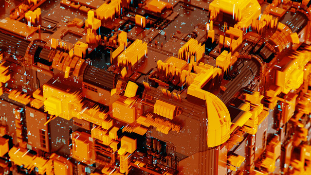 Technological abstract background featuring interconnected circuits