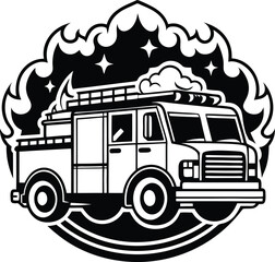 Whether extinguishing flames or aiding rescues, firetrucks are critical tools in emergency response operations globally and line art.