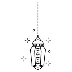 Islamic Ramadan Lantern Line art Element