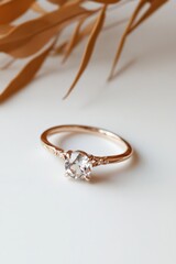 Delicate moonstone engagement ring glimmers with silver accents and intricate craftsmanship on soft neutral backdrop