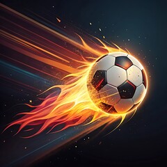 Fototapeta premium soccer ball with fire