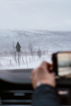 Winter Journey through the Snowy Roads of Swedish Lapland