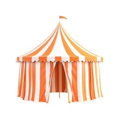 Orange and white striped circus tent