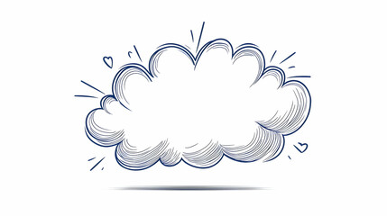 Hand-drawn speech bubble, empty space, white background, cartoon style, ideal for communication design