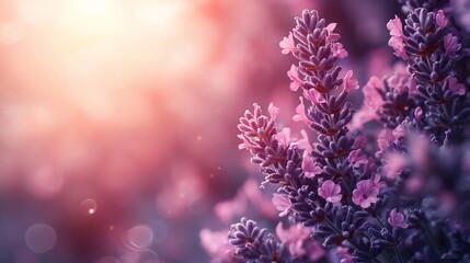 Obraz premium Lavender Field at Sunset: A Serene Floral Landscape