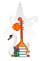 Vasant Panchami, Banner, saraswati puja Poster, Indian classical music. Vasant Panchami Poster,
