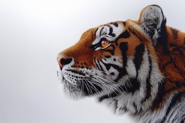 Majestic Tiger Profile A Captivating Portrait of a Wild Cat in Profile