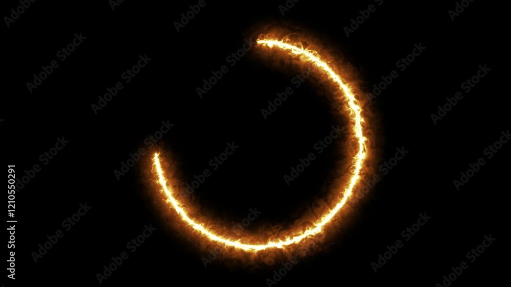 Aufkleber neon plasma ring loop animation: 3d circular glow on dark background