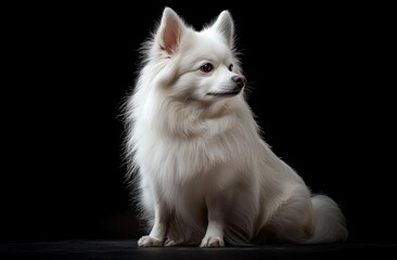 Obraz premium Portrait photograph of a white American Spitz