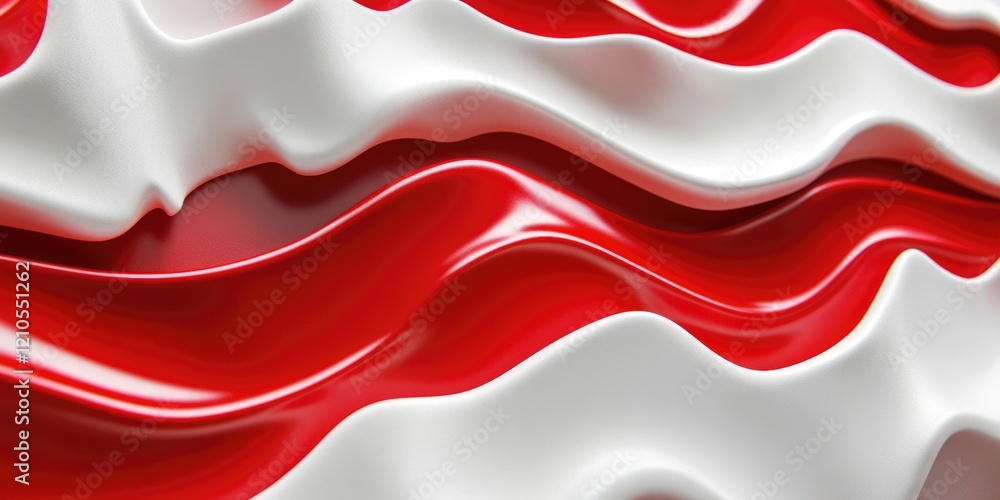 Fototapete three-dimensional description in bold red typography against a glossy white background for headers a