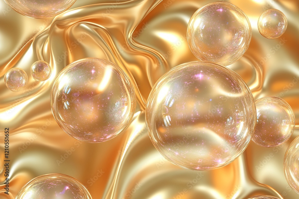 Poster this elegant background features shimmering bubbles set against a champagne gold gradient. the soft 