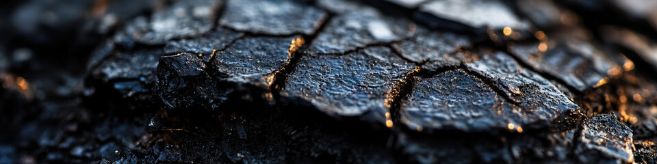 Close-up Photograph of Cracked, Dark Surface