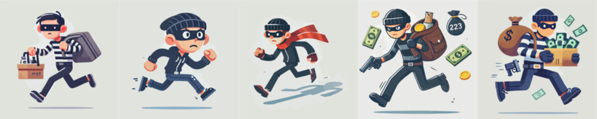 cartoon vector of a thief