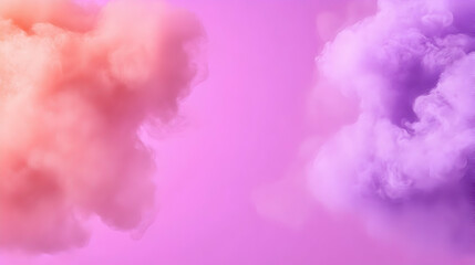 Naklejka premium Pastel pink and purple cloudscape; dreamy, ethereal background for design