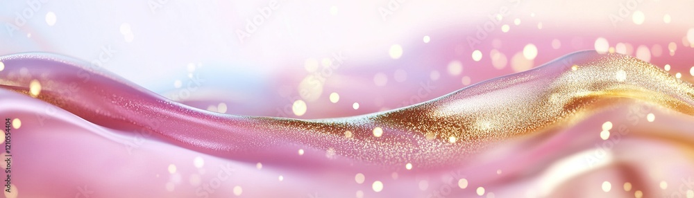 Poster smooth holographic gradient in pastel hues with gold foil patterns and delicate sparkles create a lu