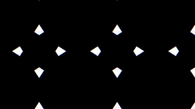 Digital dark glitch pixelated kaleidoscope pattern background, digital rotating geometric circle and shapes transforming. Fast movement of modern shapes, halftone background animation