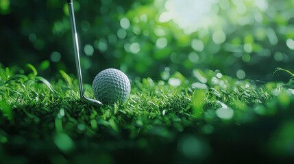 Golf swing action lush green course sports photography natural environment close-up view