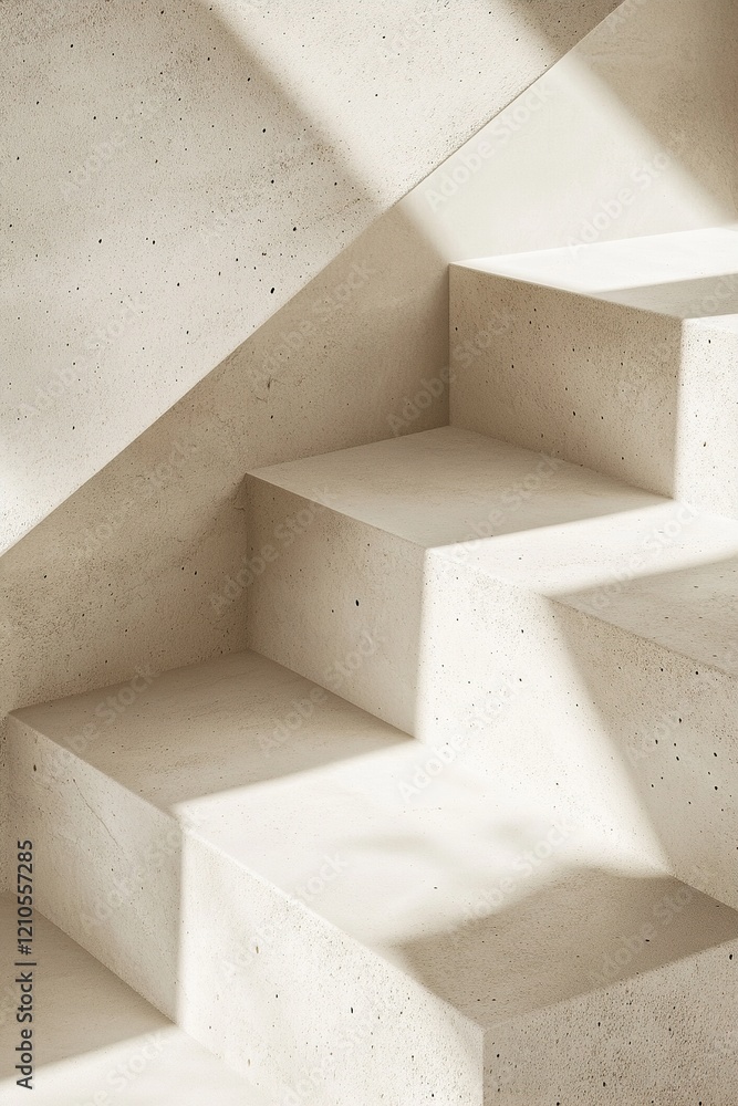 Poster smooth textures and subtle shadows create a serene atmosphere with overlapping concrete slabs agains