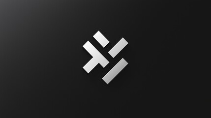 Obraz premium Modern abstract design featuring geometric shapes in monochromatic tones on a dark background