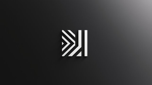 Modern abstract logo design featuring geometric lines and shapes on a dark background
