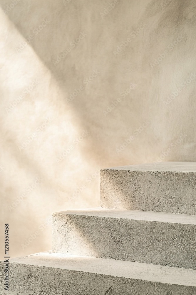 Poster featuring overlapping concrete slabs with smooth textures, this minimalist abstract background offer