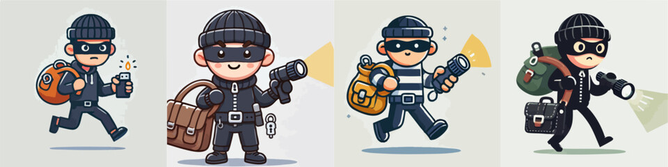 cartoon vector of a thief