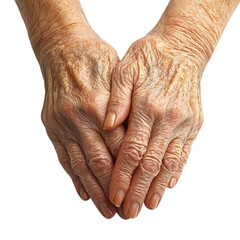 Fototapeta premium Aged Hands Clasped Together, A Testament to Time's Passage