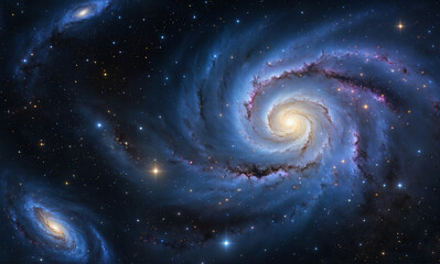 Fototapeta premium Stunning galaxy texture with intricate details of stars and dust clouds.