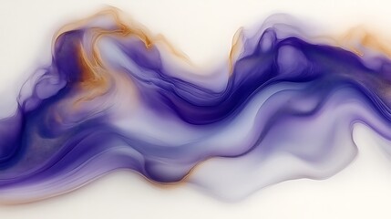 Obraz premium Abstract Purple and Gold Fluid Art Swirls