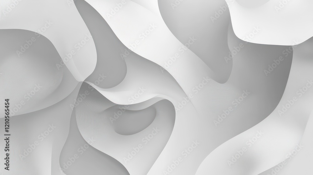 Poster abstract white wavy background texture with light and shadow.