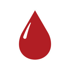 Fototapeta premium Vector Blood Drop Silhouette Flat Icon Design on White Background.