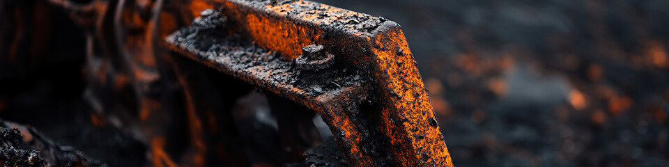 Fototapeta premium Close-up of Rusty and Soiled Metal Component