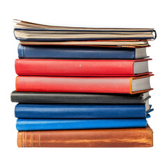 Fototapeta premium Stack of Colorful Books Isolated on Transparent Background for Education Use
