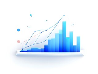 Upward Trending Business Analytics Graph with Blue Minimal Design