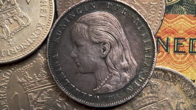 long hair wilhelmina one guilder coin collection.