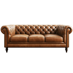 Brown Leather Chesterfield Sofa