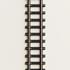 Top View of Train Track on Clean Background